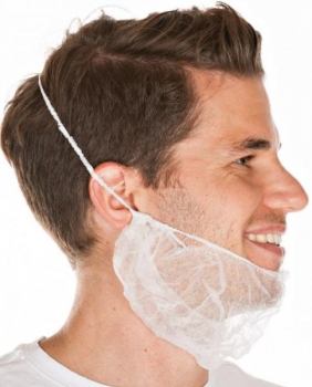Bartschutz aus Vlies, weiß (Universalgröße)
