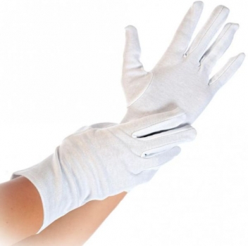 Baumwoll - Handschuh BLANC, weiß (L, 24 cm, weiß, 12 Paar / Pack)