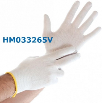 12 Paar Handschuh Nylon-Feinstrick  (ULTRA FLEX, Länge 25 cm,  weiß)