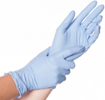 Nitril-Handschuh SAFE DERMO (Größen XL/L/M/S, puderfrei, blau)