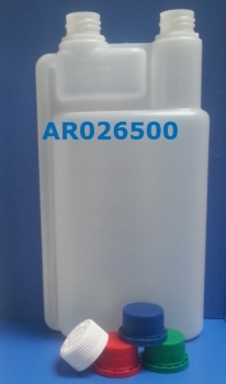 Dosierflasche 1 Liter, leer (20/40/60 ml,  zweihalsig)
