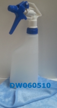 Hand - Sprühflasche - Gewerbe - komplett (Sprühkopf blau, Flasche 600 ml)