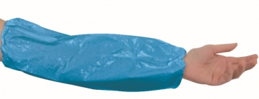 Schutzärmel PE, 20 my , 40 cm  blau (Stulpen mit Gummizug)