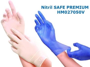 Nitril-Handschuh SAFE PREMIUM, puderfrei (weiß, blau, XL, L, M, S)