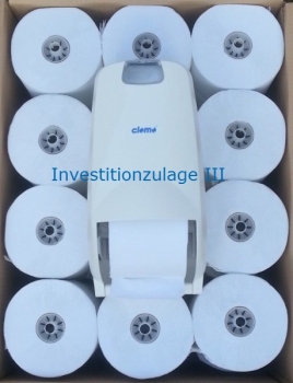 Toilettenpapier + Gratisspender* (100 Meter, 2 lagig weiß)