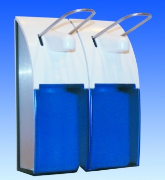 Trägerplatte für 2 Stück Armhebelspender (Material Kunststoff ABS)
