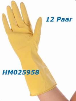 12  Paar Universalhandschuh, gelb (M, 30 cm, gelb, Spülhandschuh)