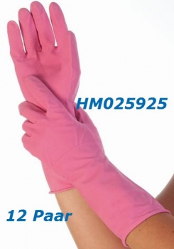 12  Paar Universalhandschuh, pink (L, 30 cm, rosa / pink, Spülhandschuh)